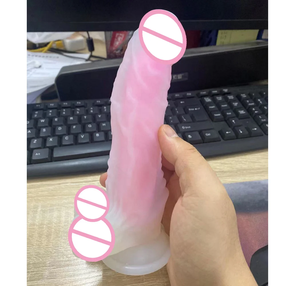 Cute Soft Silicone Pink Dildos Dick Penis Vaginal Masturbator G-spot Stimulation with Suction Cup Adult Sex Toy for Woman Sexual