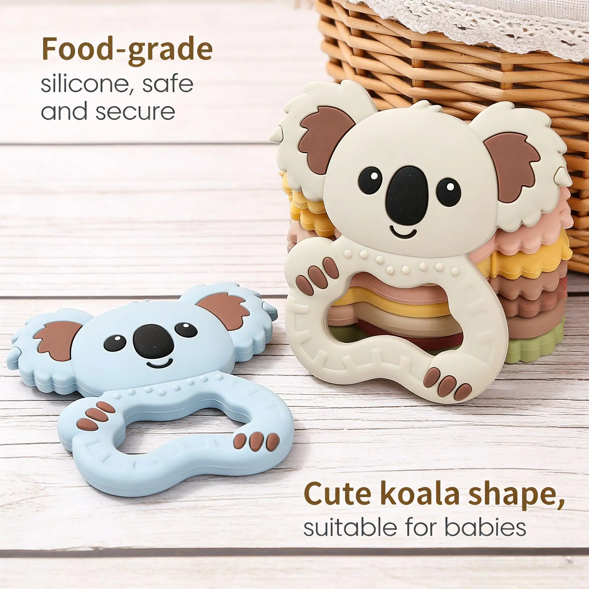 Color Kids 1PCS Silicone Teether Toys Baby Nursing Teether Gifts Newborn Cartoon Koala Teether Toys Teething Infant Chewing Toy