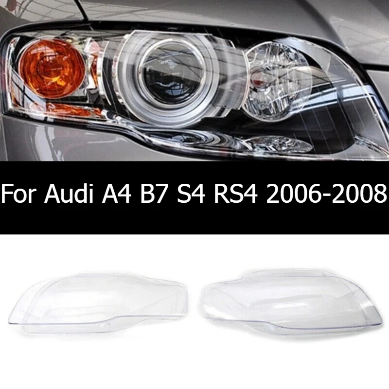 Für Audi A4 B7 S4 RS4 2006 2007 2008 Vordere Scheinwerfer-Abdeckung Transparente Lampenschirmabdeckung Klare Scheinwerferabdeckung