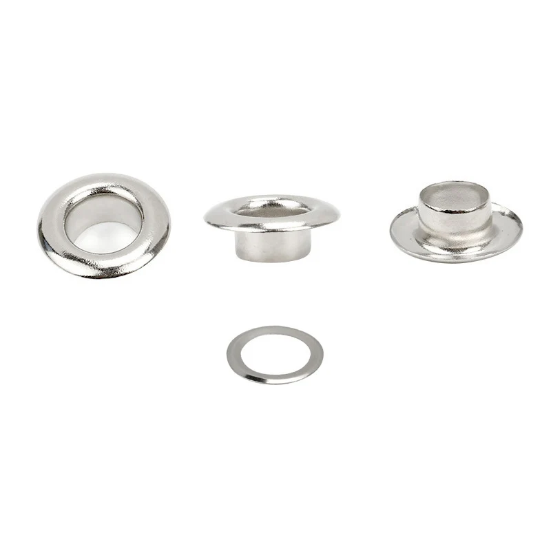 200sets/pack Silver Brass Eyelets with Grommet for DIY Scrapbooking Cap Leathercraft Shoes Belt Bag Tag Clothes Accessories