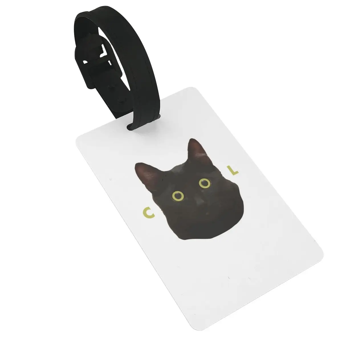 

Cool Black Cat - Cat Lovers Luggage Tags Suitcase Accessories Travel Baggage Boarding Tag Portable Label Holder ID Name Address