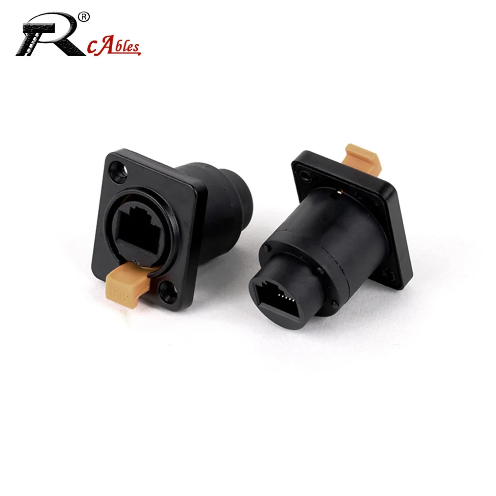 1pc RJ45 8P8C CAT5/5E Female Connector,RJ45 Ethercon Cable Ethernet Plug Waterproof Panel Mount Socket Network Signal Extender