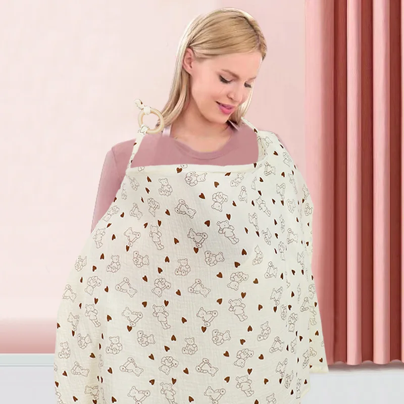 Maternidade impressão moda amamentação capa de bebê ao ar livre carrinho capa cobertor algodão capa de enfermagem para recém-nascido mamãe xale