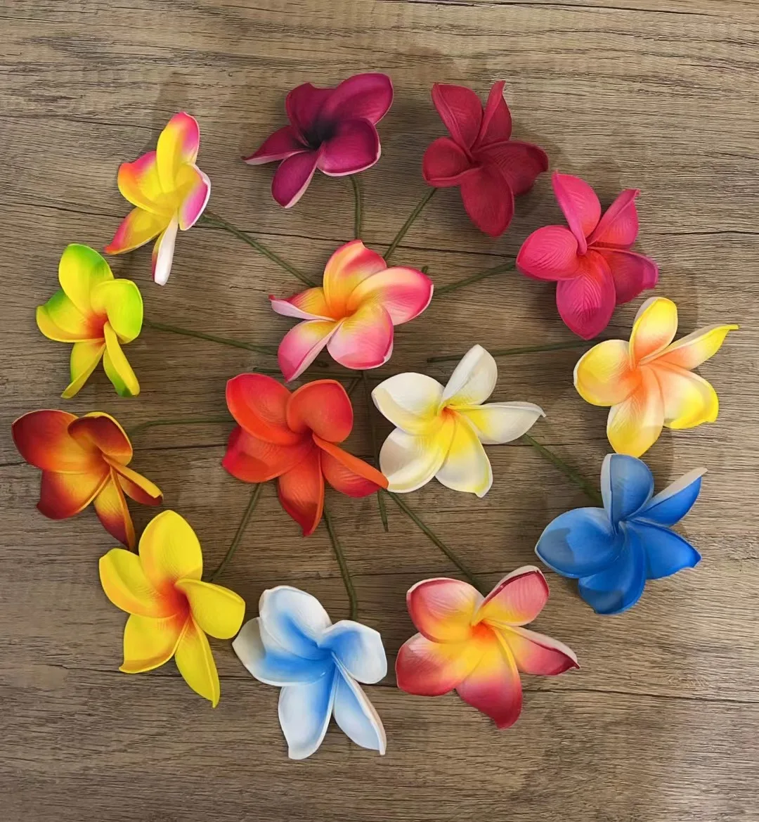 

15 PCS Fashion Artificial Foam 8cm Plumeria Flower Hair Pic kElegant Women's Polynesia Samoa Eva Hawaiian Flower for Decoration