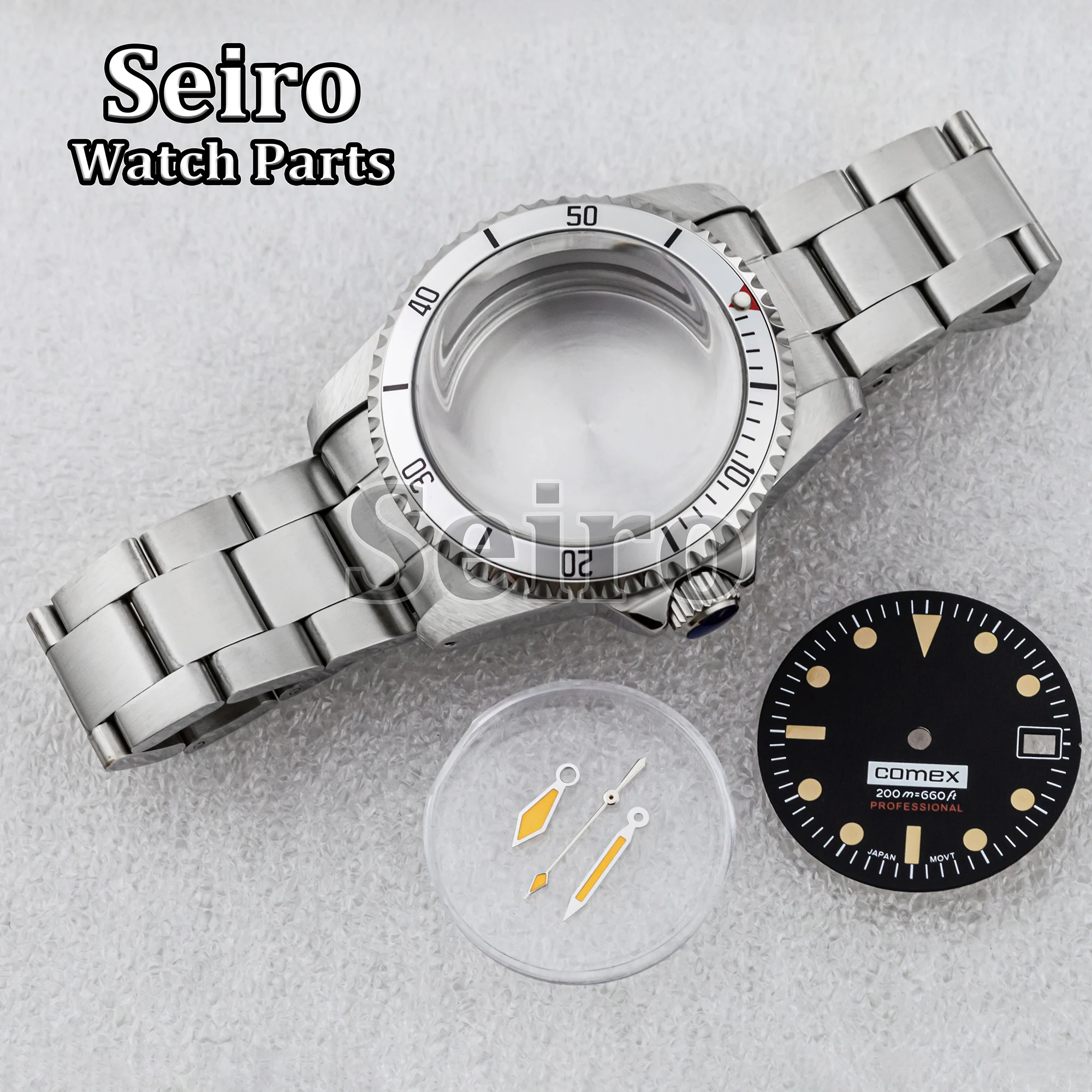 39MM NH35 Vintage Restro Watch Case Oyster Strap Dial Hands 100M Waterproof Silver Stainless Steel MOD for SUB GMT NH36 Movement