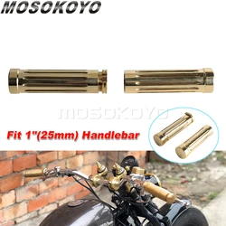 Brass Motorcycle 1inch Hand Grip 25mm for Honda Shadow VT/XVS 400/600/750/1100/1300 Harely Softail Sportster Dyna Touring Custom