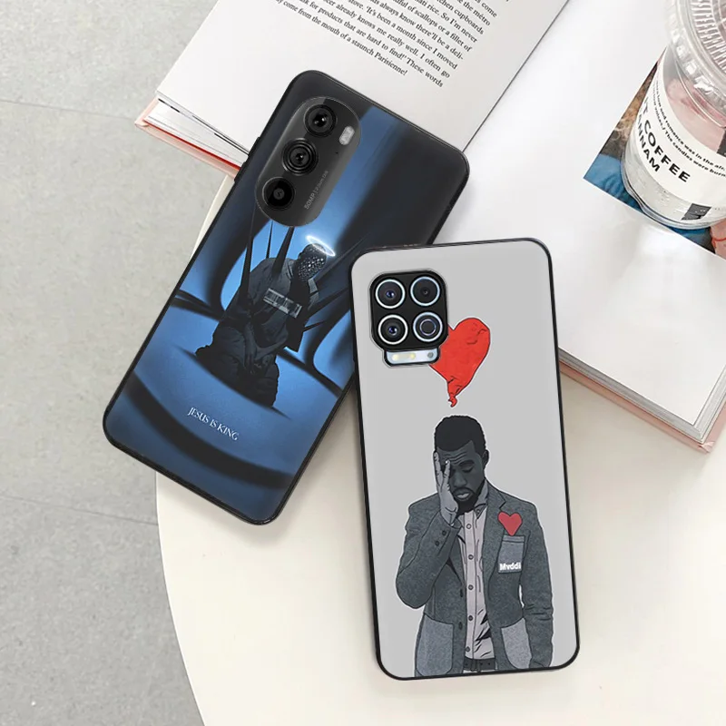 Matte Phone Cases for Motorola Moto G31 G50 G30 G51 G60 G71 G22 G32 G52 G72 G53 G73 G9 Plus Kanye West Black Soft Cover image 2