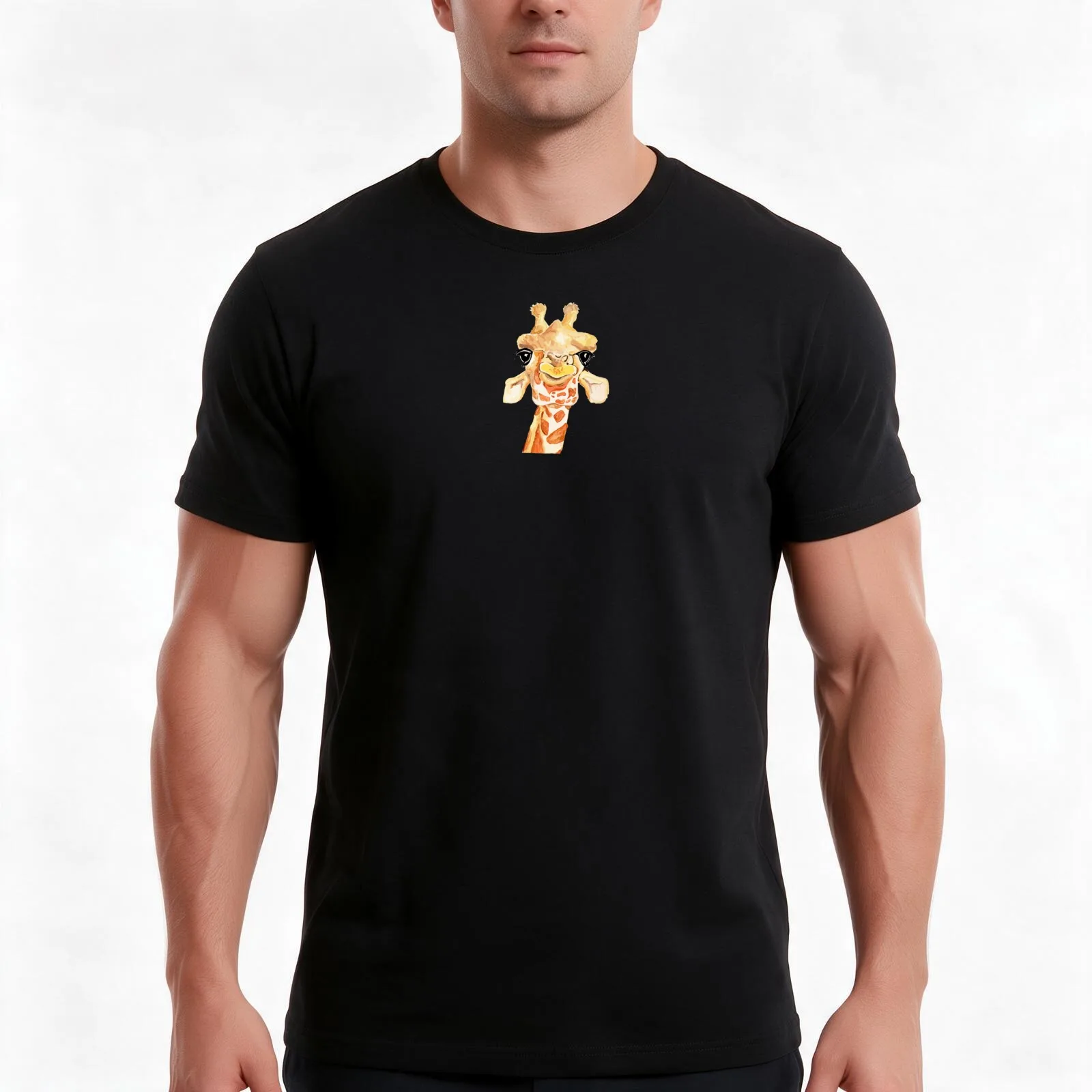 Giraffe updated version :) T-Shirt, Summer Casual Cotton Tee, Oversized Streetwear Tops, Vintage Graphic Print, Unisex Men Women
