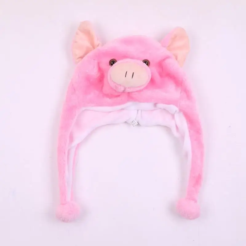 652F Topi Beanie Boneka Hewan Gaya Baru Topi Hangat Super Lembut dengan Penutup Telinga Kostum Cosplay Berbulu Topi Musim Dingin