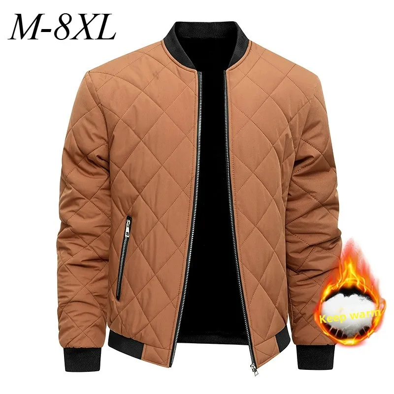 

Men Padded Jacket Fleece Lined Outdoor Travel Constant Temperature Warm Coat Fashion Baseball Collar Comfort Winter Quilted Coat