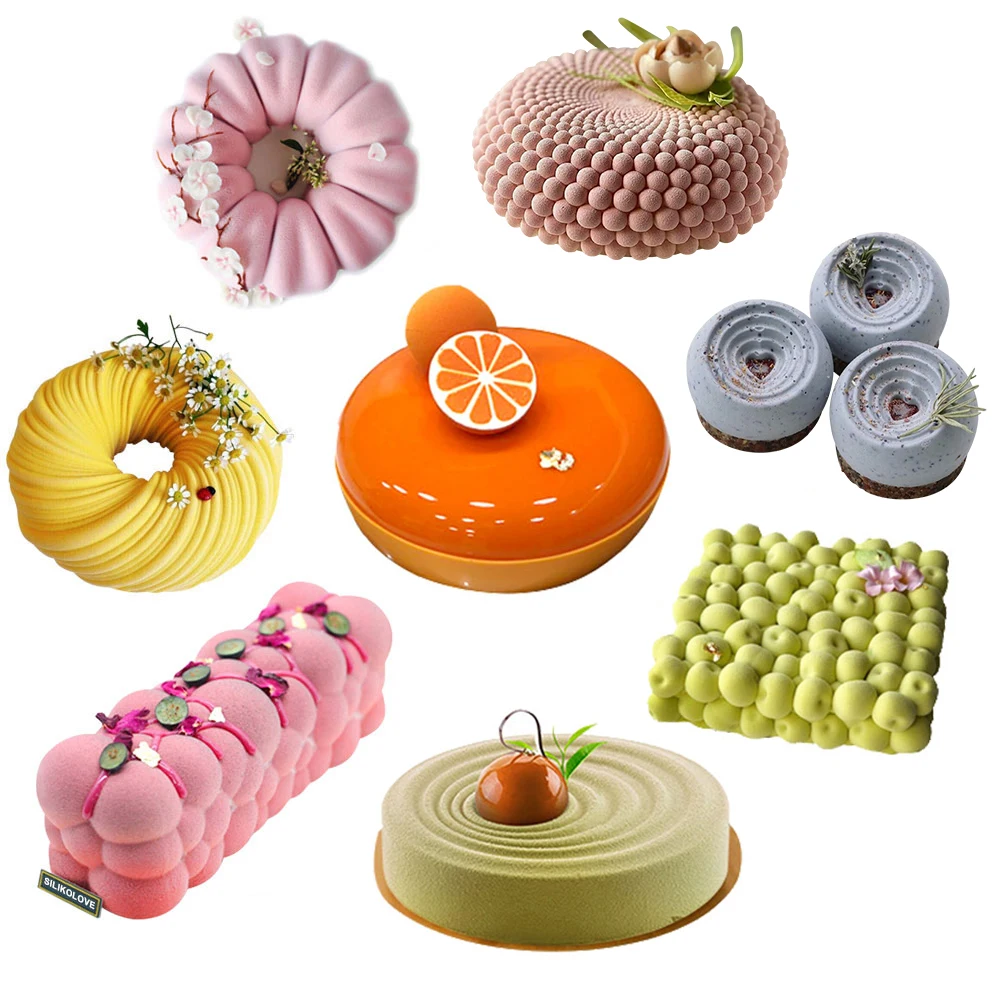 SILIKOLOVE 29 Hot Designer Silicone Mold for Baking Mousse Cake Molds 3D Chiffon Brownie Pan Homemade Desserts Tools