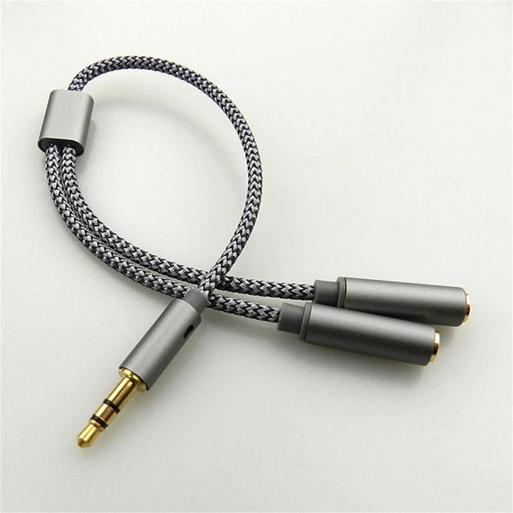 3.5mm Audio Splitter Earphone Extension Cable Jack 3.5mm 1 Male to 2 Female Mic Y Splitter AUX Cable Headset Splitter Adapter