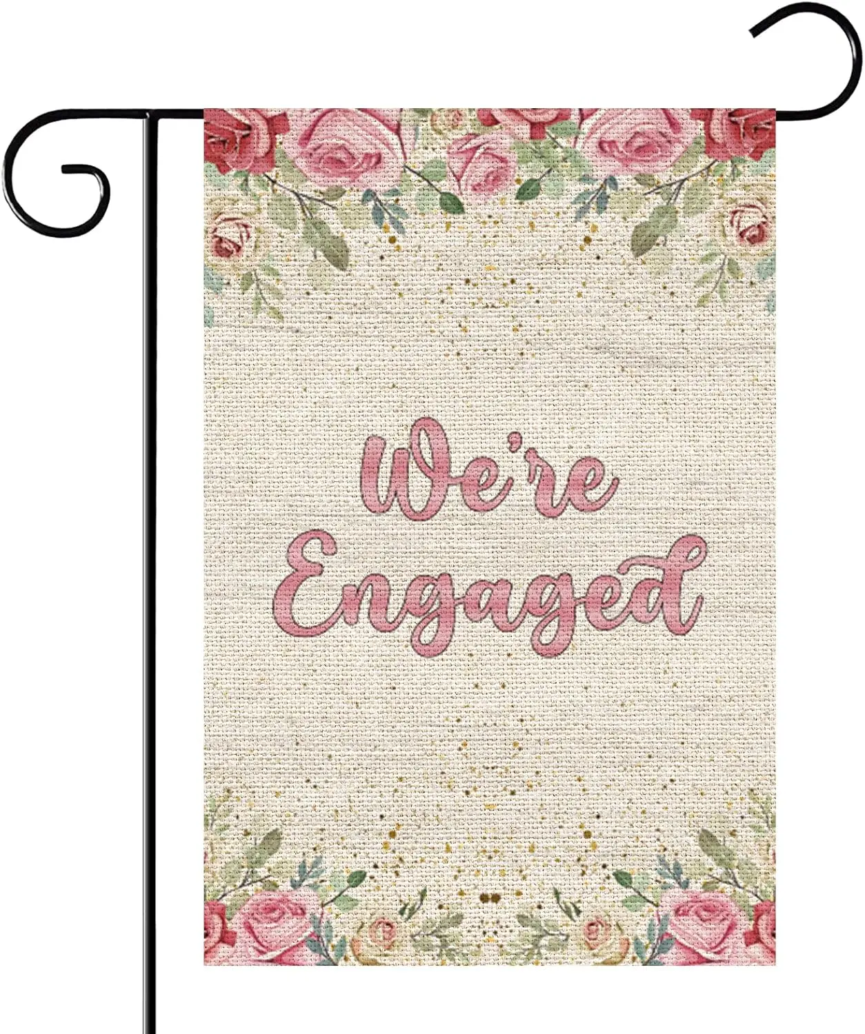 WeBenison Were Engaged Garden Flag/She Said Yes Yard House Lawn Sign/Bridal Shower Door Yard Lawn Sign Decor/Bachelorette Party