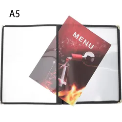 Classeur de menu en plastique transparent, livre d'affichage, liste de prix, A5, couverture, 23.3x17.3cm, 2 feuilles