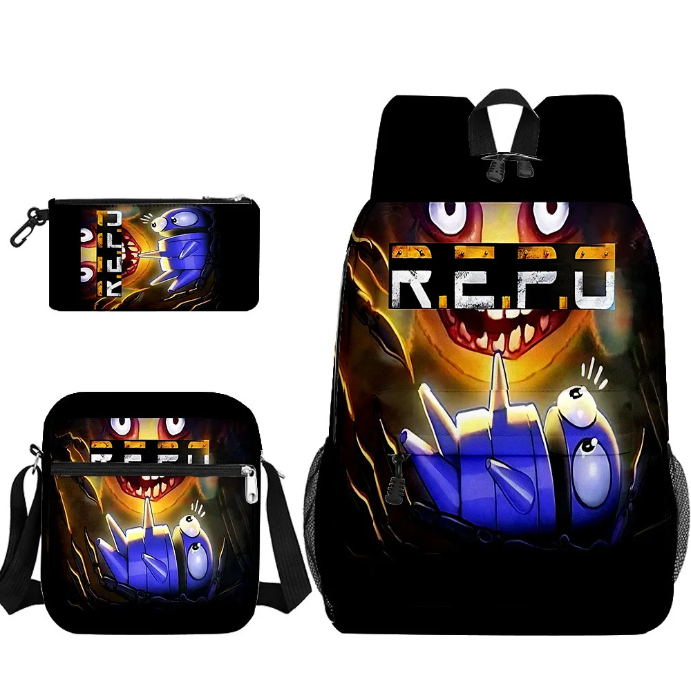 

Классический популярный R.E.P.O repo 3D принт 3 шт./компл. студенческие школьные сумки рюкзак для ноутбука рюкзак наклонная сумка через плечо пенал