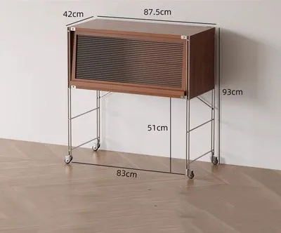 Bibliothèque nordique en bois massif, armoire de rangement robot de balayage en acier inoxydable pour salon, casier en verre médiéval pour petit appartement