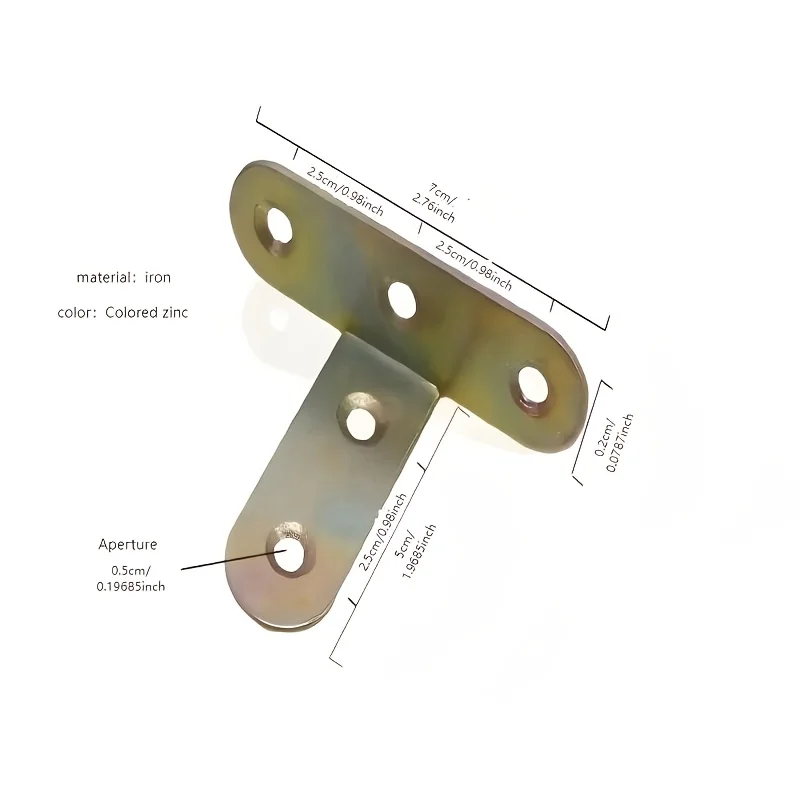 6 pieces T-shaped multi-functional angle brackets - right-angle 90-degree furniture wood board fixation connectors