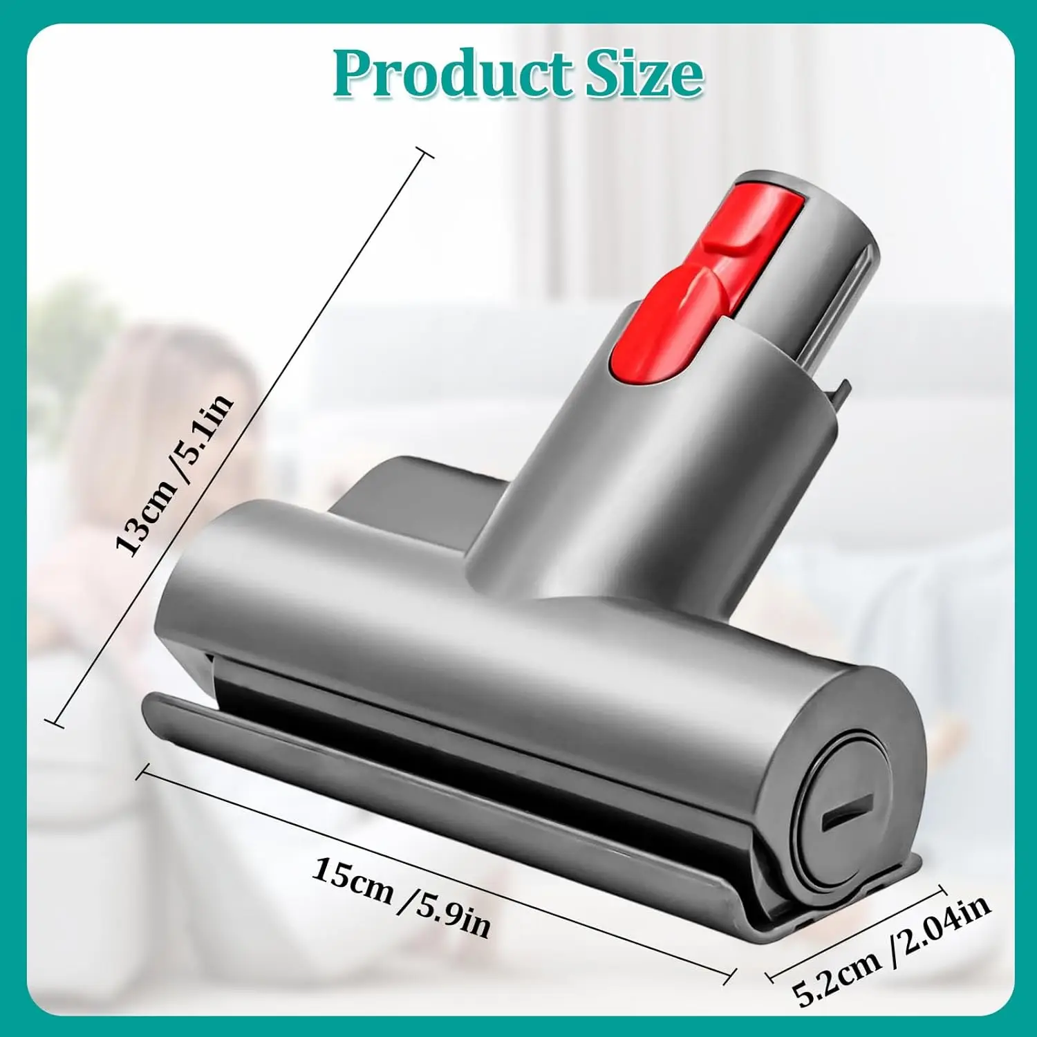 Deep Brush Mini Motorised Tool For Dyson V7 V8 V10 V11 V15 Cordless Vacuum Cleaners Effortlessly Deep Clean Mattresses, Sofas