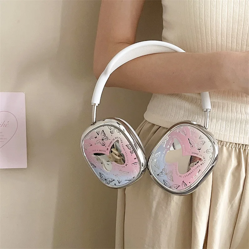Gradient Butterfly Pattern for Airpods Max Protective Case Head-mounted Ear Caps Earmuffs and Headphone Shells