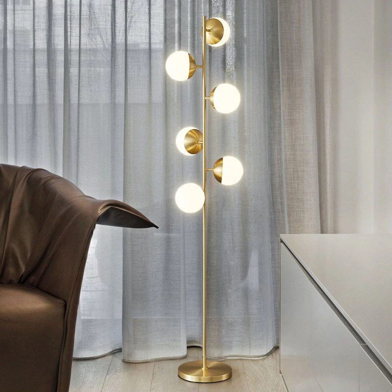 Living Room Floor Lamp Magic Beans Glass Round Ball Bedside Standing Light Bedroom Heads LED Fixtures Home Decor Reading Lights