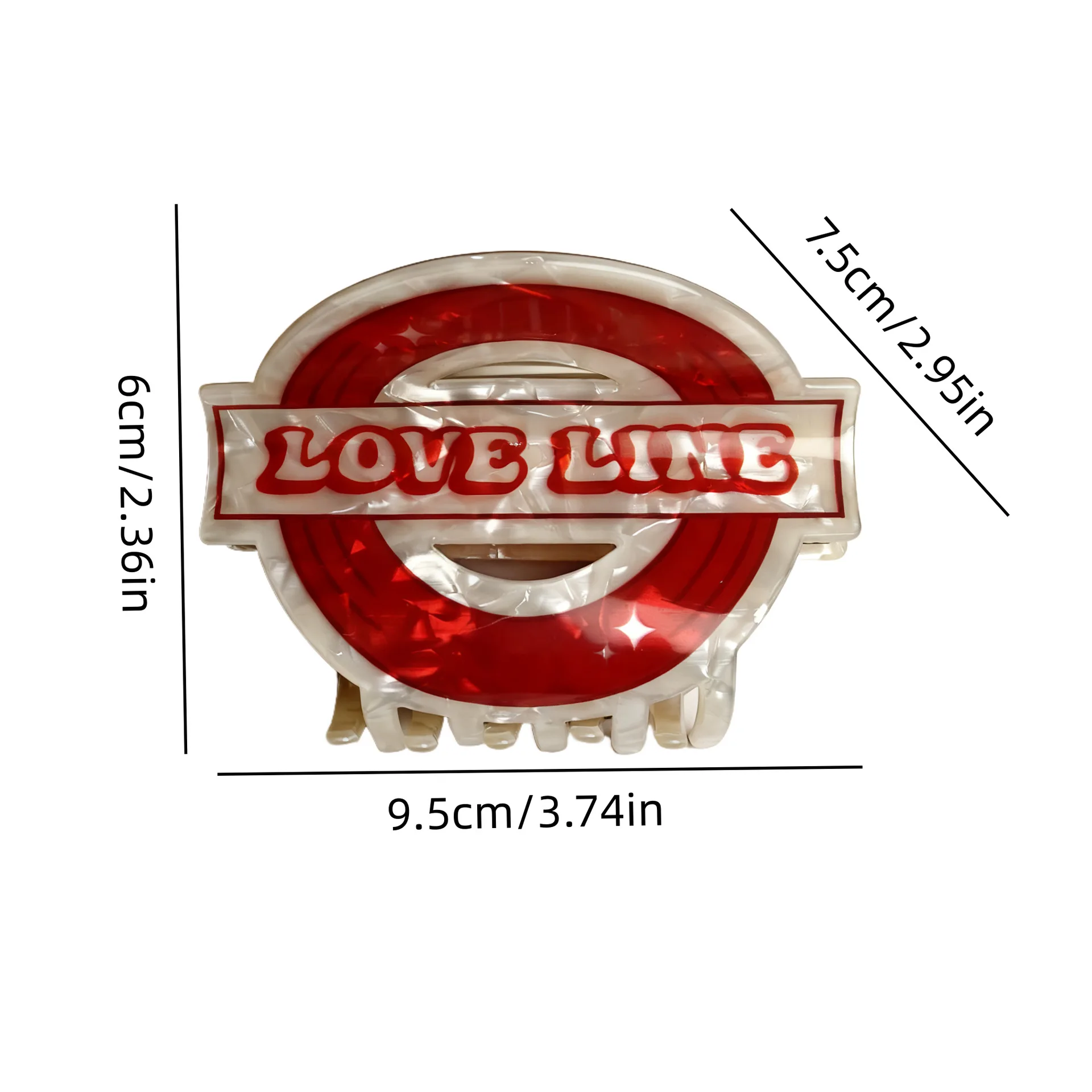 Muweordy London Style Telephone Booth Design Hair Claw Classic Retro Claw Clips Red Shark Clip إكسسوارات الشعر للنساء والفتيات