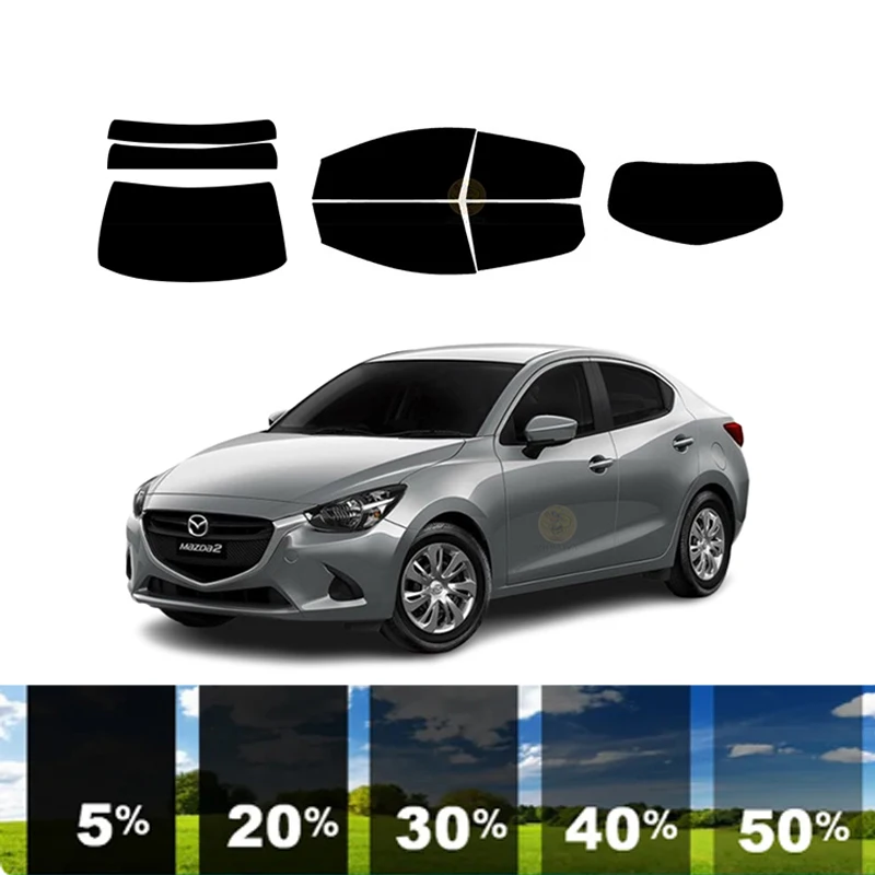 precut Removable Window Tint Film For Car 100% UVR 5%-35%VLT Heat Insulation Carbon ﻿For MAZDA MAZDA2 4 DR HATCH 2016-2018