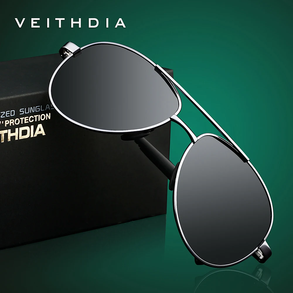 

VEITHDIA Brand Designer Vintage Men Sunglasses Classic Pilot Polarized UV400 Lens Fishing Sun Glasses Driving For Male 1306