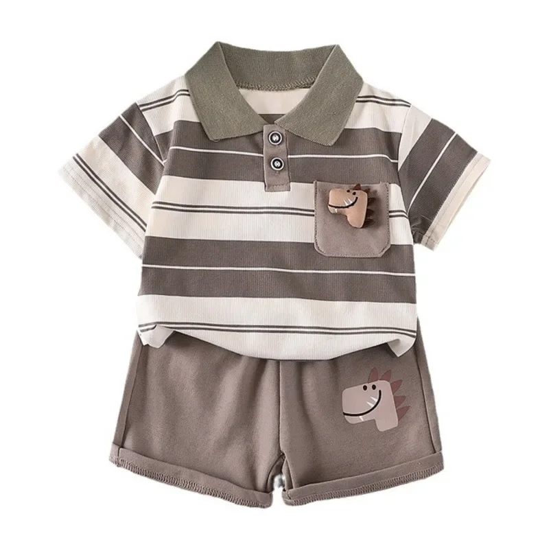 

New Summer Baby Girls Clothes Suit Children Boys Striped T-Shirt Shorts 2Pcs/Set Toddler Clothing Infant Costume Kids Tracksuits