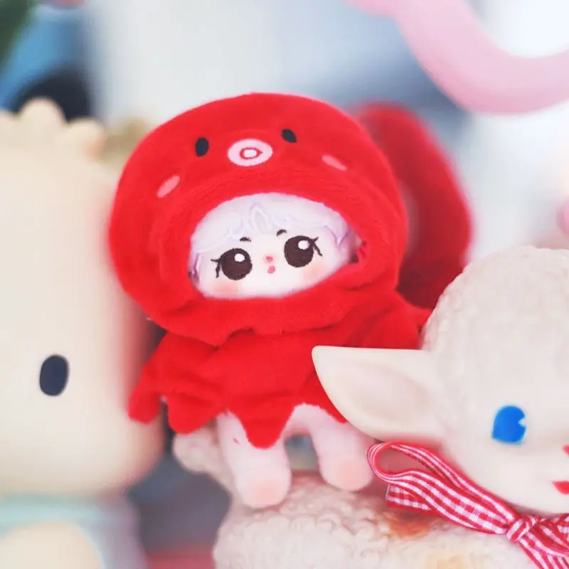 Ubranka dla lalek bawełnianych 10 cm, kawaii, wzór diabła-ośmiornicy, zwykłe ciało, sukienka z rozgwiazdą, zabawka do przebierania dla lalek i akcesoria.