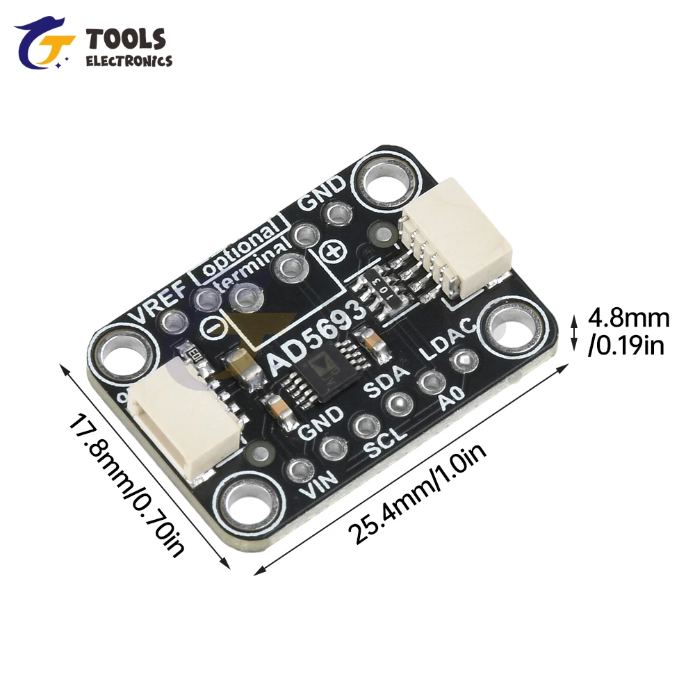 AD5693R I2C Interface Módulo DAC de 16 bits Módulo de conversão de sinal digital