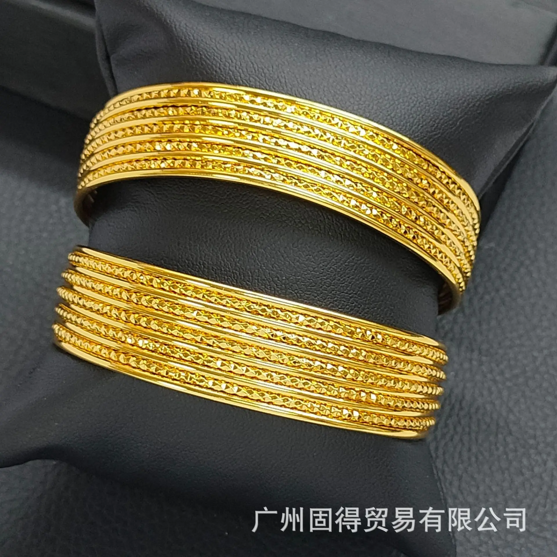 Dubai 24k Circle Fine Vietnam Sand Gold Bohemian Coil Women's Brass Gold Plated Multi-Circle Bracelet