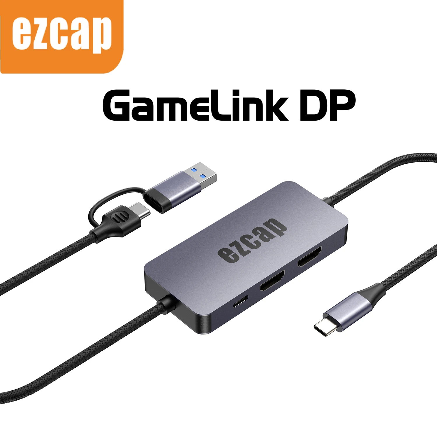 Ezcap377 GameLink DP1.4 Displayport Type C To USB 3.0 4K Video Capture Card for Phone Switch Game Live Streaming Video Recording