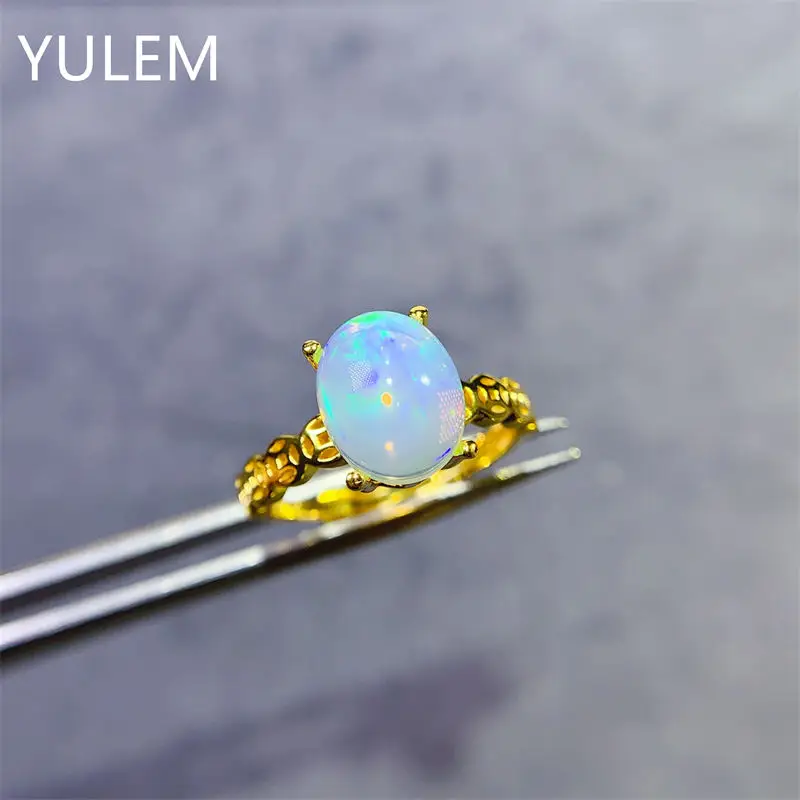 

Designer Natural Opal 8x10mm Ring Meticulously Crafted From S925 Pure Silver for Jewelry Lover