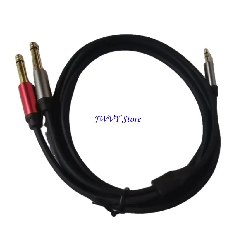 573A 3.5mm 1/8 Inch Male TRS Stereo to Dual 2 x 6.35 Cable Insert TRS Cable