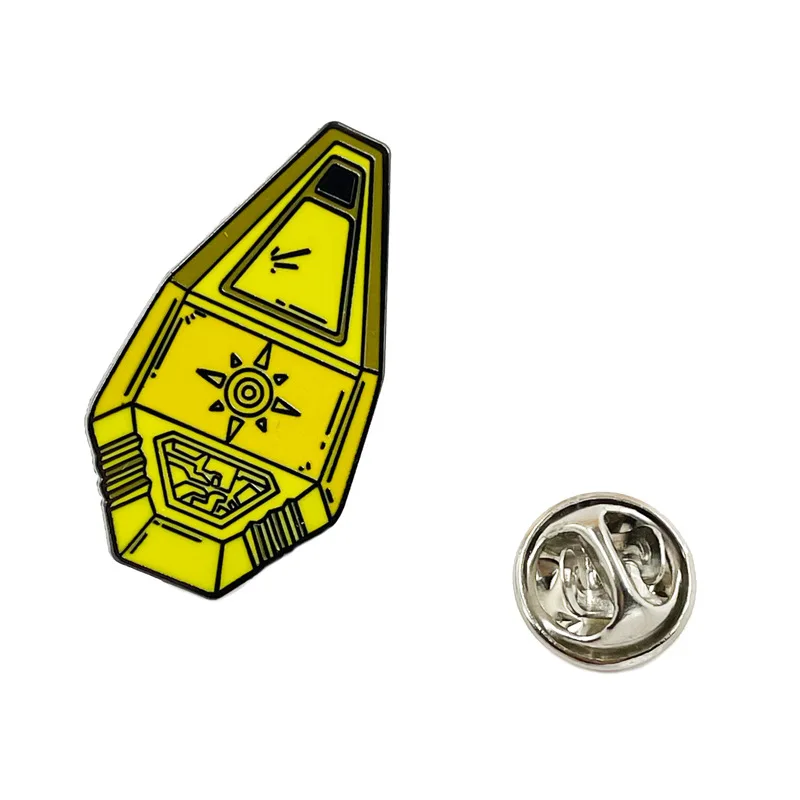 Geometric Flame Pattern Metal Enamel Pin Cute Alloy Badge Fashion Brooch Backpack Clothing Decor Small Collectible Ornament Gift