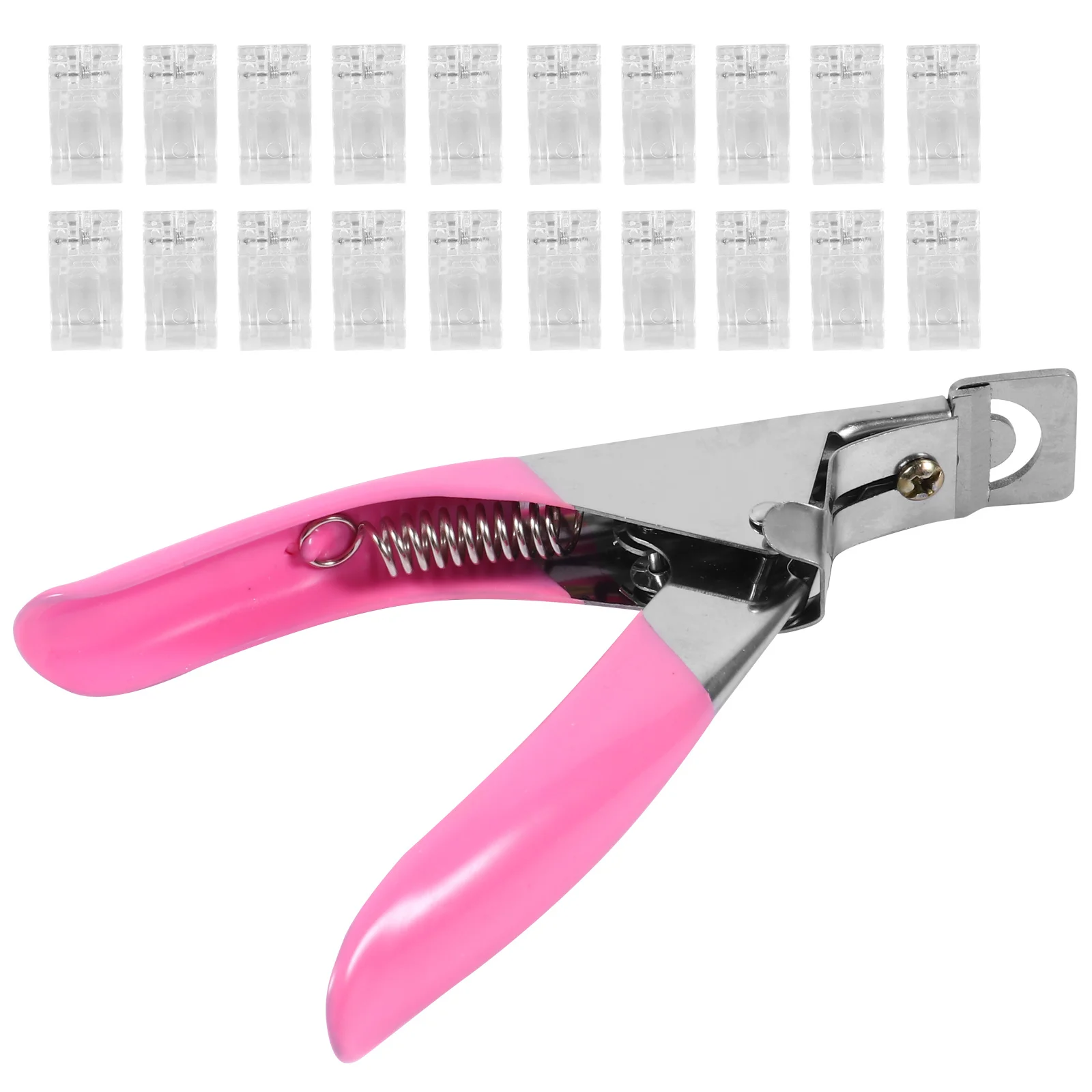 

20Pcs Transparent Nail Clip and Tip Trimmer Reliable Manicure Kit for Business Trips Salons Nail Extension Tool Set