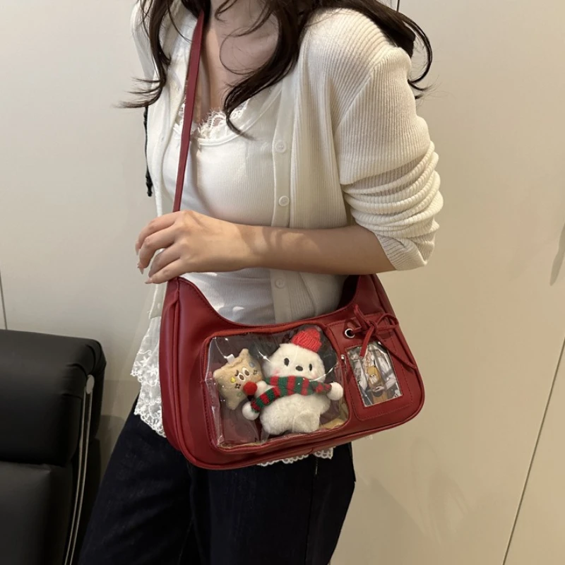 حقيبة كتف Y2k عالية القيمة، تصميم عصري جديد، حقائب كروس لطيفة ومتعددة الاستخدامات، إغلاق بسحاب بسيط