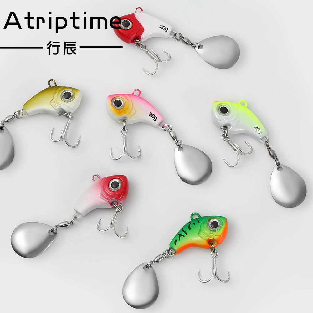 1Pcs Rotierenden Metall VIB vibration Spinner Köder für Angeln Lockt 5/10/15/20g Jigs Forelle winter