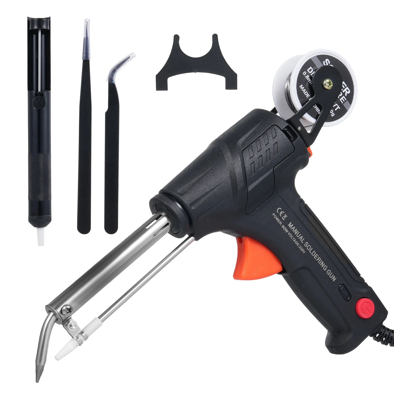 

60W Temperature Soldering Iron Kit, Corded Electric Welding Set with Stand & Wire for One-Handed Circuit Boards Elect