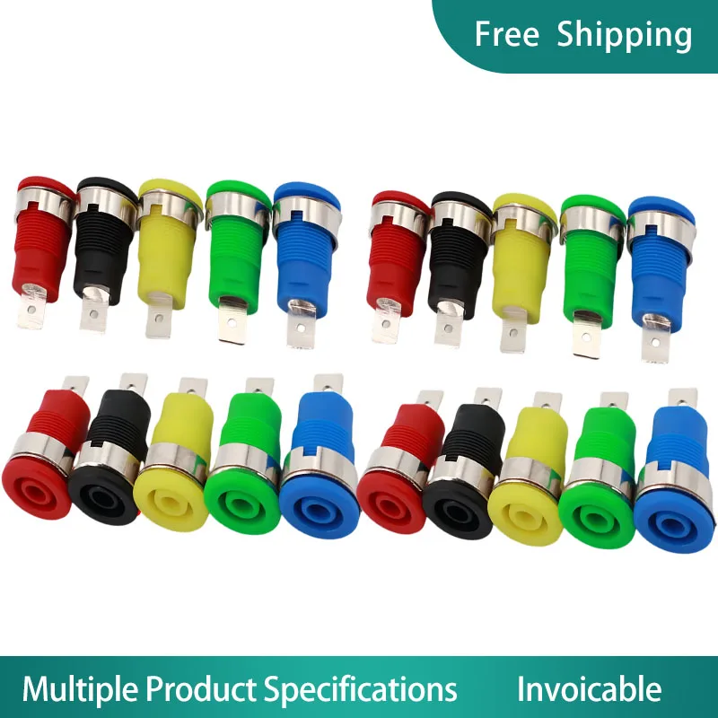 20PCS 4mm Banana Socket 32A Insulated Female Jack, 5 Colors Panel Mount Binding Post Connector for Arduino/Amplifier/Electrical