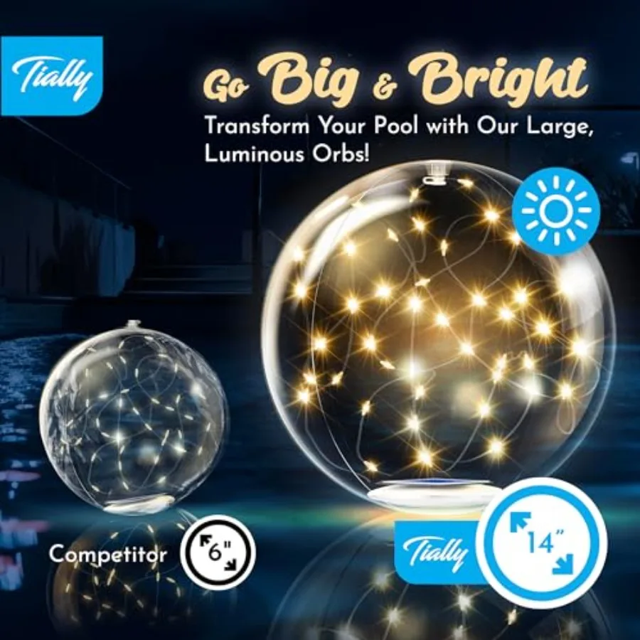 Fairy Floating Pool Lights Solar Powered - 14