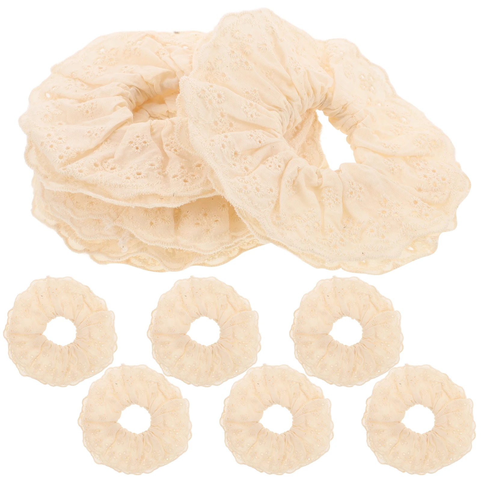 

10pcs White Lace Hair Scrunchies Oversized Elastic Hair Ties Fluffy Hair Accessories for Women Soft Ponytail Holders