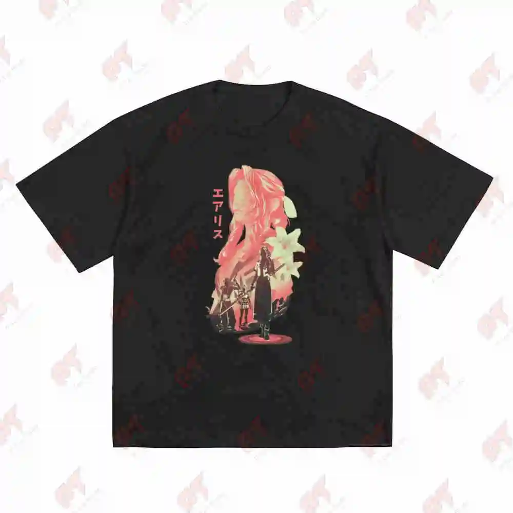 Aerith Flower Girl Short Sleeve Tee 100% Cotton T-Shirt