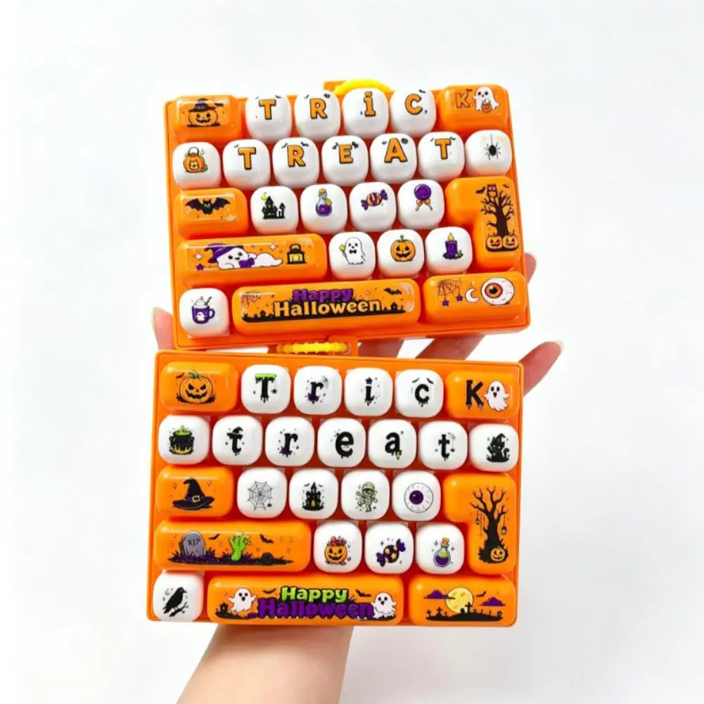 26-Key Keyboard Fidget Toy Halloween Clicker Decompression Keyboard Bag Pendant Key Caps Keychain Keyboard Fidgets Clicker Gifts