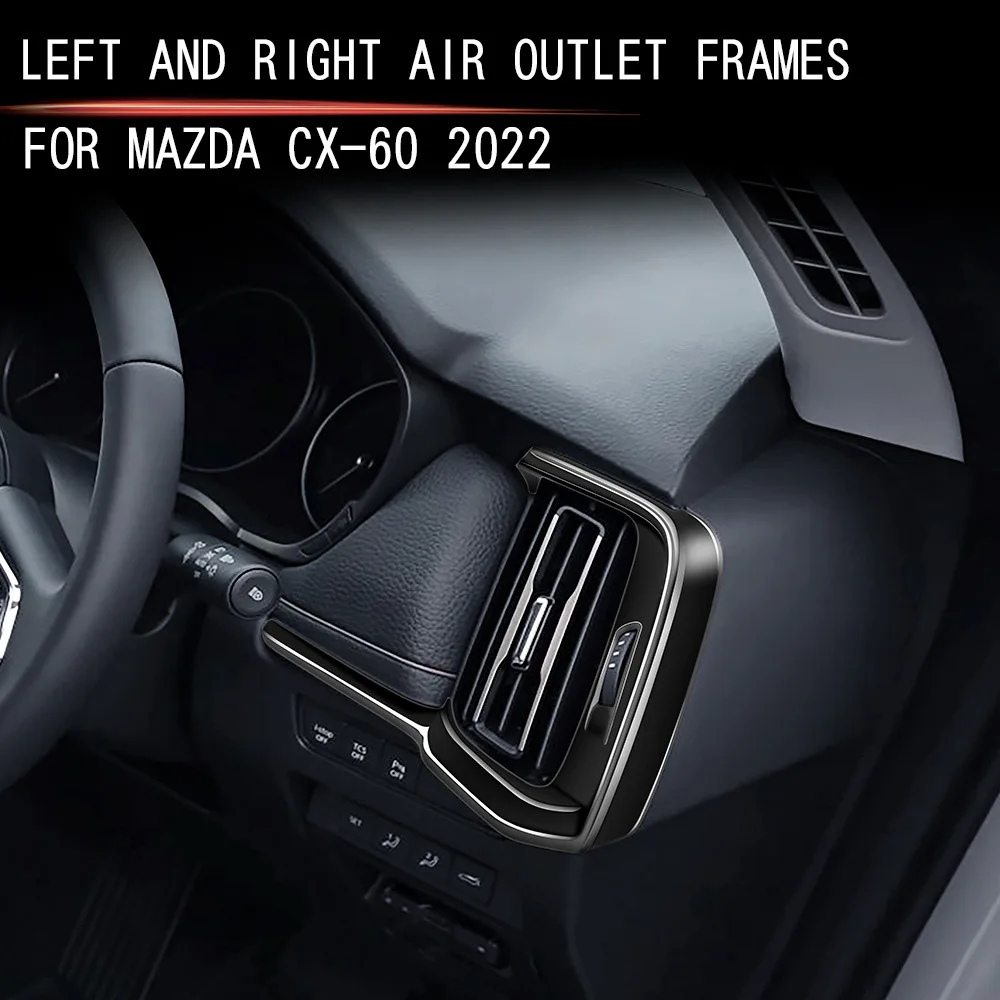 

Для Mazda CX60 cx 60 CX-60 2022 2023 2024 ABS углеродное волокно приборная панель боковая крышка вентиляционного отверстия кондиционера переменного тока накладка аксессуары