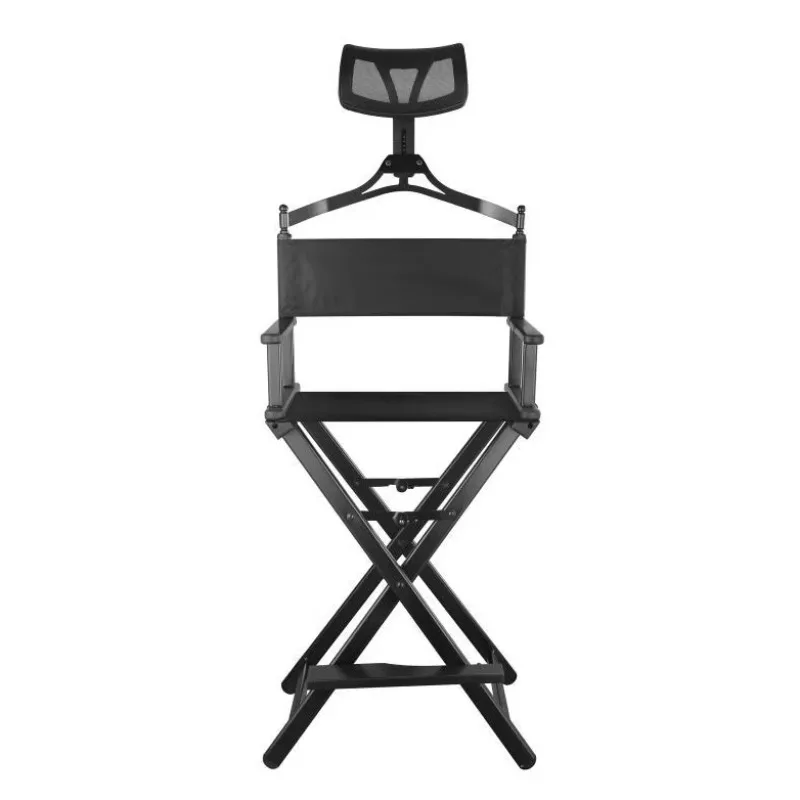 Black Rose Gold Color Makeup Chair Folding Aluminum Salon Beauty Chair With Headrest
