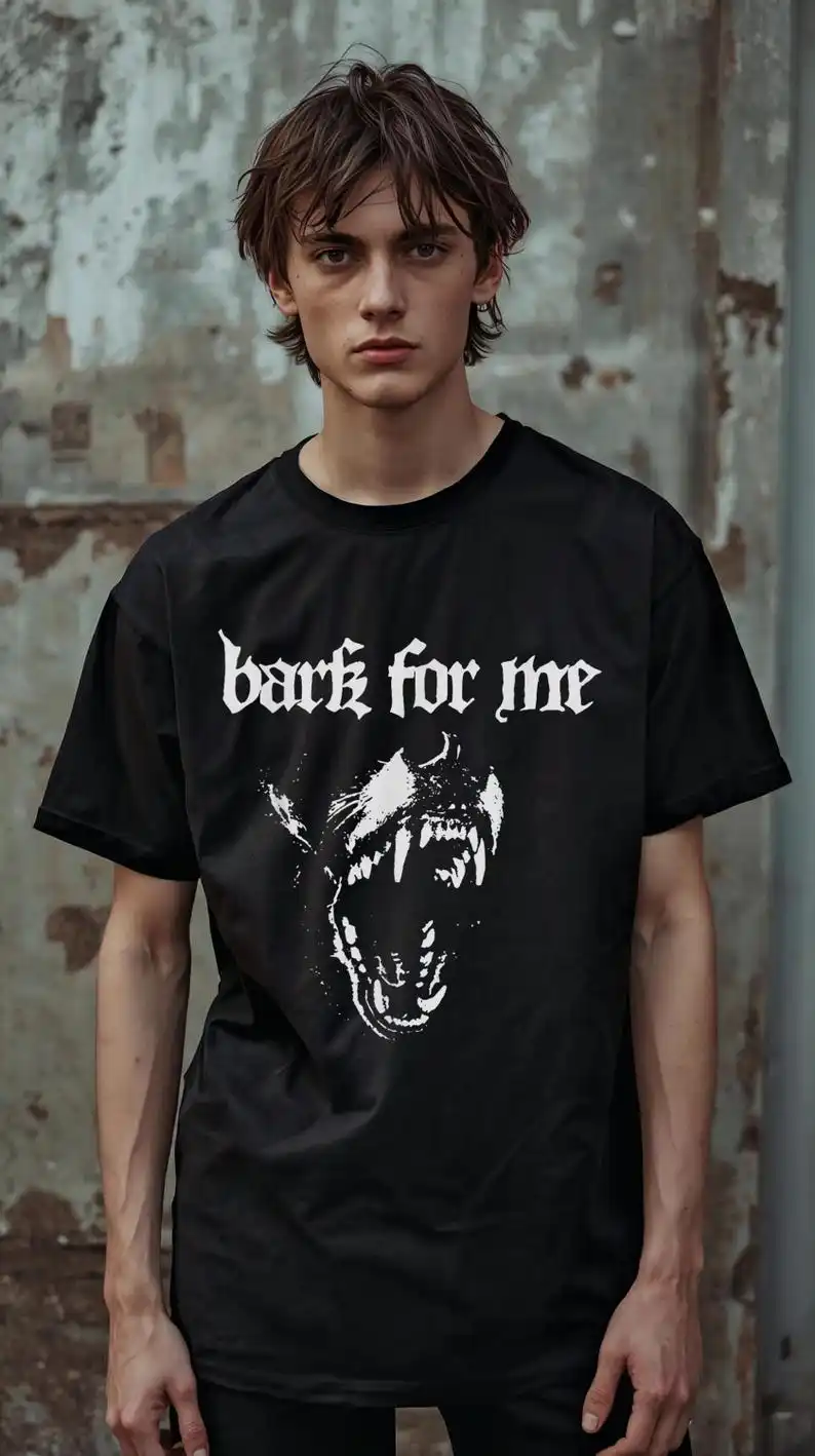 Bark for Me Fierce Dog Blackletter Aesthetic T-Shirt