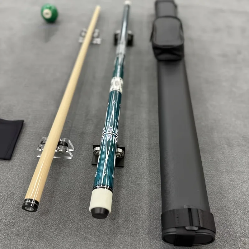 Exotic Style Green Pool Cue, 13mm Tip, 1/2 Detachable Shaft, Solid Wood With Wear-Resistant Coating For Competition & Practice