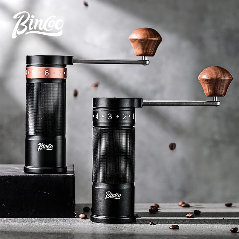 

Bincoo SM01 Внешняя регулируемая ручная кофемолка для кофейных зерен Портативная ручная кофемолка со стальным сердечником и заусенцами Итальянский эспрессо