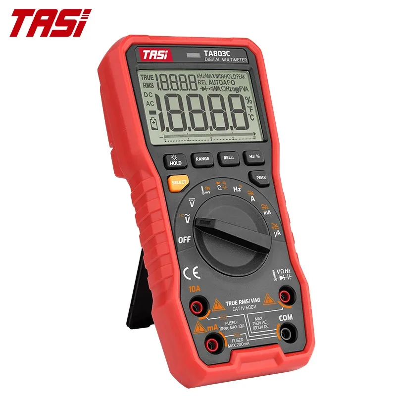 

LED IndicatorTASI TA803C Smart Digital Multimeter Factory Price AC DC Voltage Capacitance Resistance NCV True RMS Automatic Mult